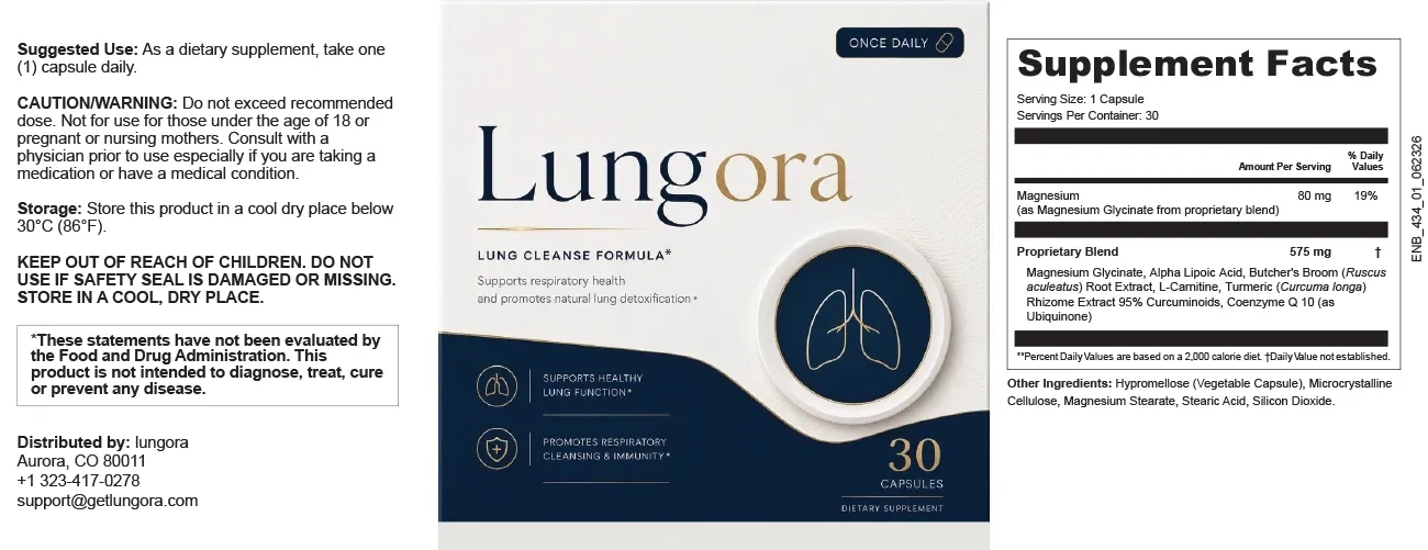 Lungora supplement facts label